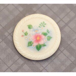 Vintage Mid Century White Ceramic Brooch by Avon G24
